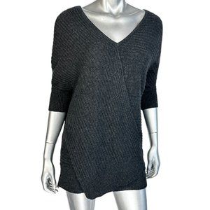 Vince Black V-Neck Asymmetrical Sweater S